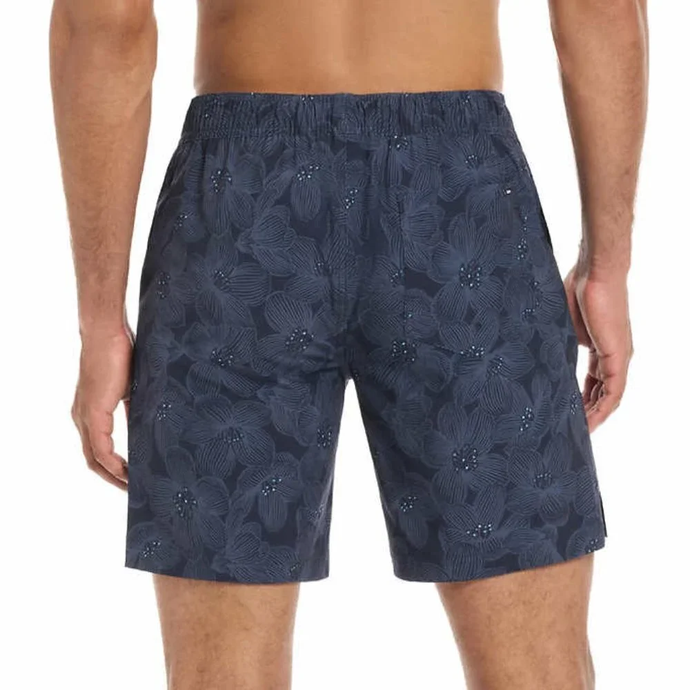 Hurley Men’s Swim Shorts Trunks XL Navy Print Adjustable Waist Back Pocket NWT